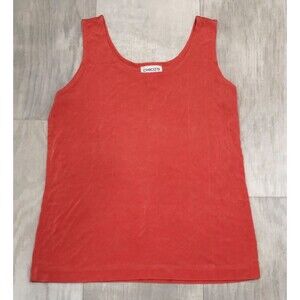 Chicos Travelers Size 1 (M) Orange Sleeveless Tank Top Liquid Knit Career Casual